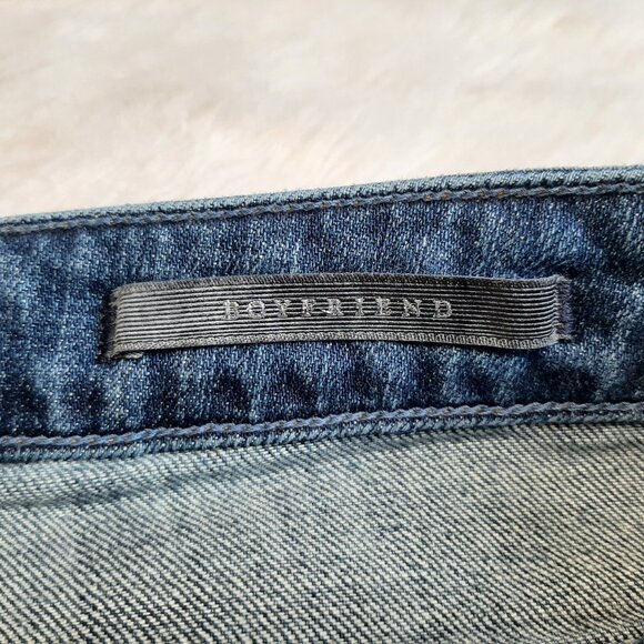 Guess Boyfriend Metallic Glitter Cropped Leg Ripped Denim Pants US26 - Picture 7 of 12